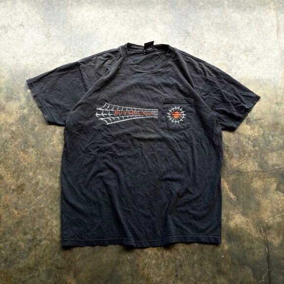 Crazy Vintage Y2K Harley Chrome Spider Web T-shirt - Picture 1 of 4